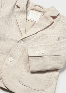 Giacca Elegante Beige In Tessuto Operato