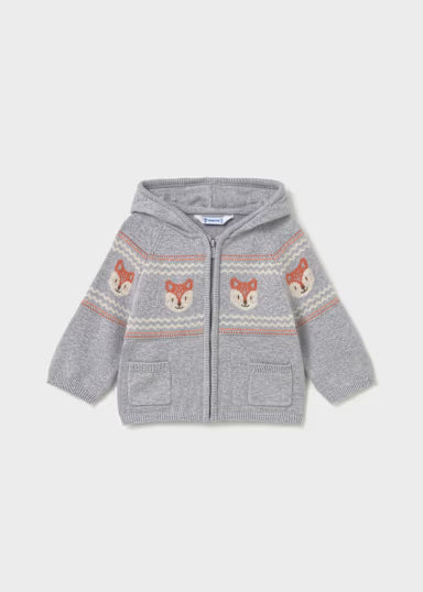 Maglione Volpe con Zip Grigio