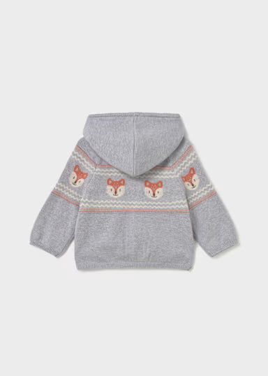 Maglione Volpe con Zip Grigio