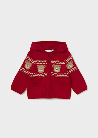 Maglione Volpe con Zip Rosso