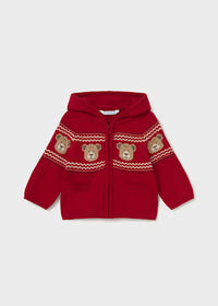 Maglione Volpe con Zip Rosso