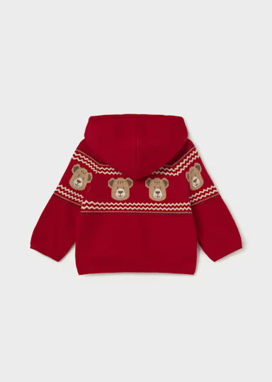 Maglione Volpe con Zip Rosso