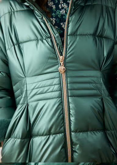 Giaccone Metallizzato Pelo Verde