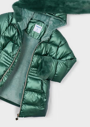 Giaccone Metallizzato Pelo Verde