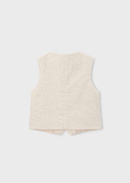 Gilet Cerimonia Rigato Beige