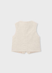 Gilet Cerimonia Rigato Beige