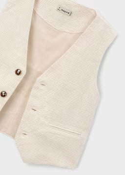 Gilet Cerimonia Rigato Beige