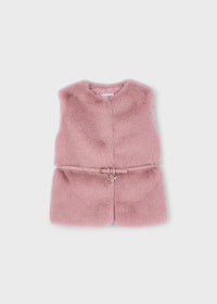 Gilet Pellicciotto Con Cintur Cipria