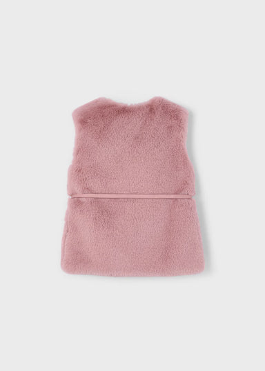 Gilet Pellicciotto Con Cintur Cipria