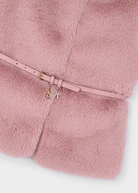 Gilet Pellicciotto Con Cintur Cipria