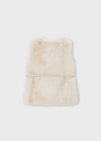 Gilet Pellicciotto Con Cintur Sabbia