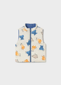 Gilet Elegante Reversibile Blu Avio