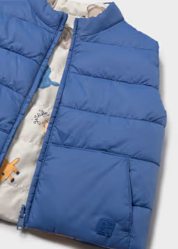 Gilet Elegante Reversibile Blu Avio