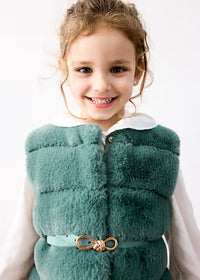 Gilet Pellicciotto Con Cintur Verde