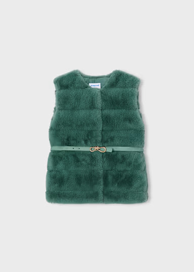 Gilet Pellicciotto Con Cintur Verde