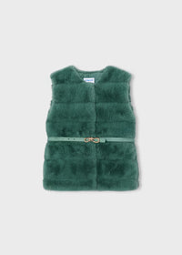 Gilet Pellicciotto Con Cintur Verde