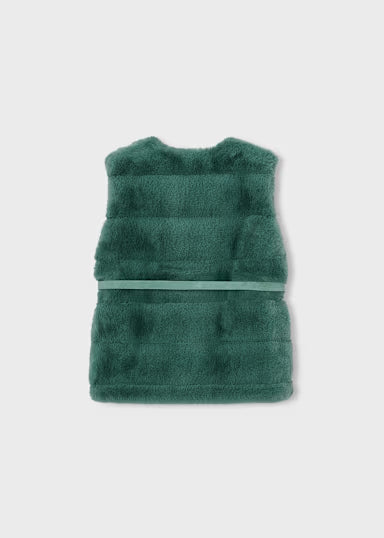 Gilet Pellicciotto Con Cintur Verde