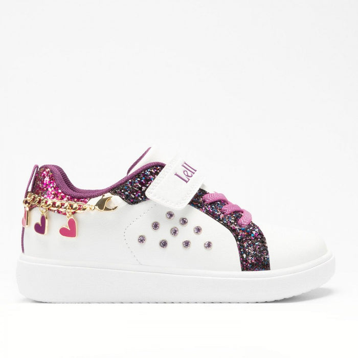 Sneakers Bianca con Glitter e Gioelli