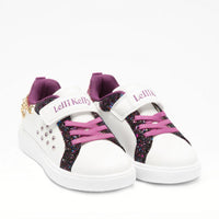 Sneakers Bianca con Glitter e Gioelli