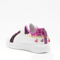 Sneakers Bianca con Glitter e Gioelli