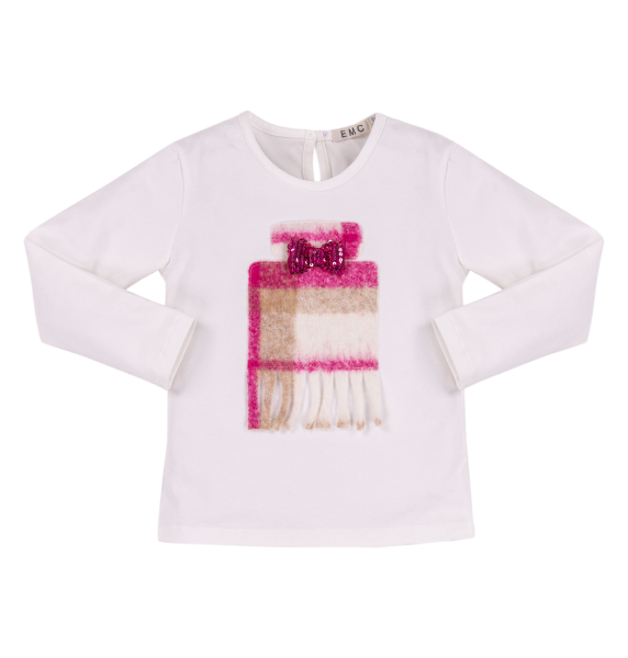 T-Shirt Manica Lunga Bianco Lana