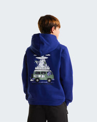 Felpa Girocollo Da Ragazzi Outdoor Con Cappuccio Blu