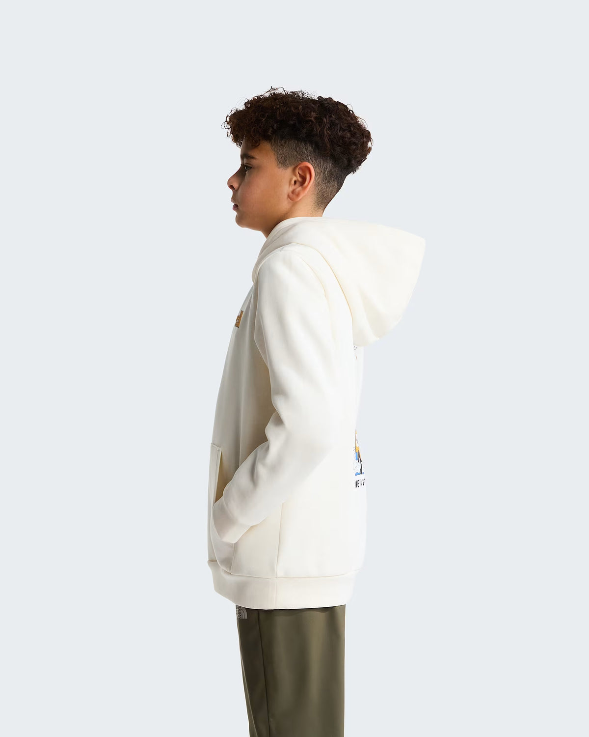 Felpa Girocollo Da Ragazzi Outdoor Con Cappuccio Latte