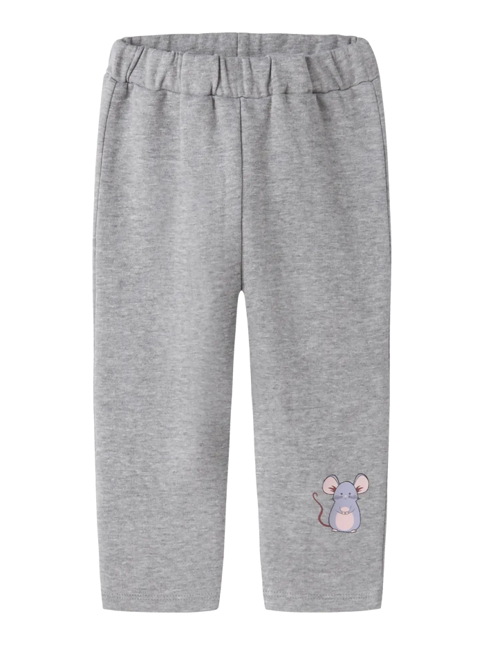 Pantaloni In Felpa Grigio Con Topolino