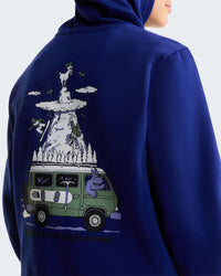 Felpa Girocollo Da Ragazzi Outdoor Con Cappuccio Blu