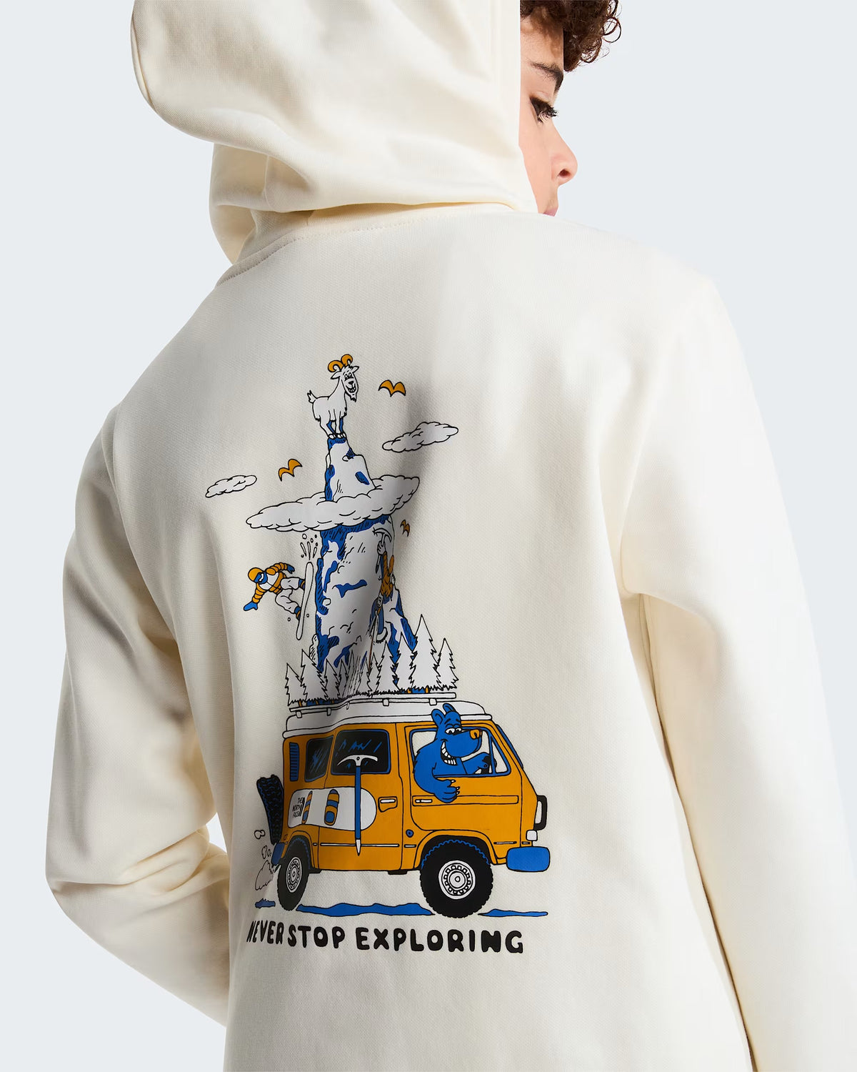 Felpa Girocollo Da Ragazzi Outdoor Con Cappuccio Latte