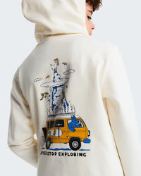 Felpa Girocollo Da Ragazzi Outdoor Con Cappuccio Latte