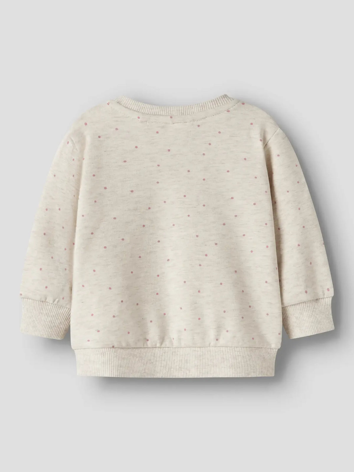 Felpa Da Neonata Con Pois E Patch Fiore Beige