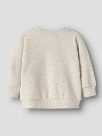 Felpa Da Neonata Con Pois E Patch Fiore Beige