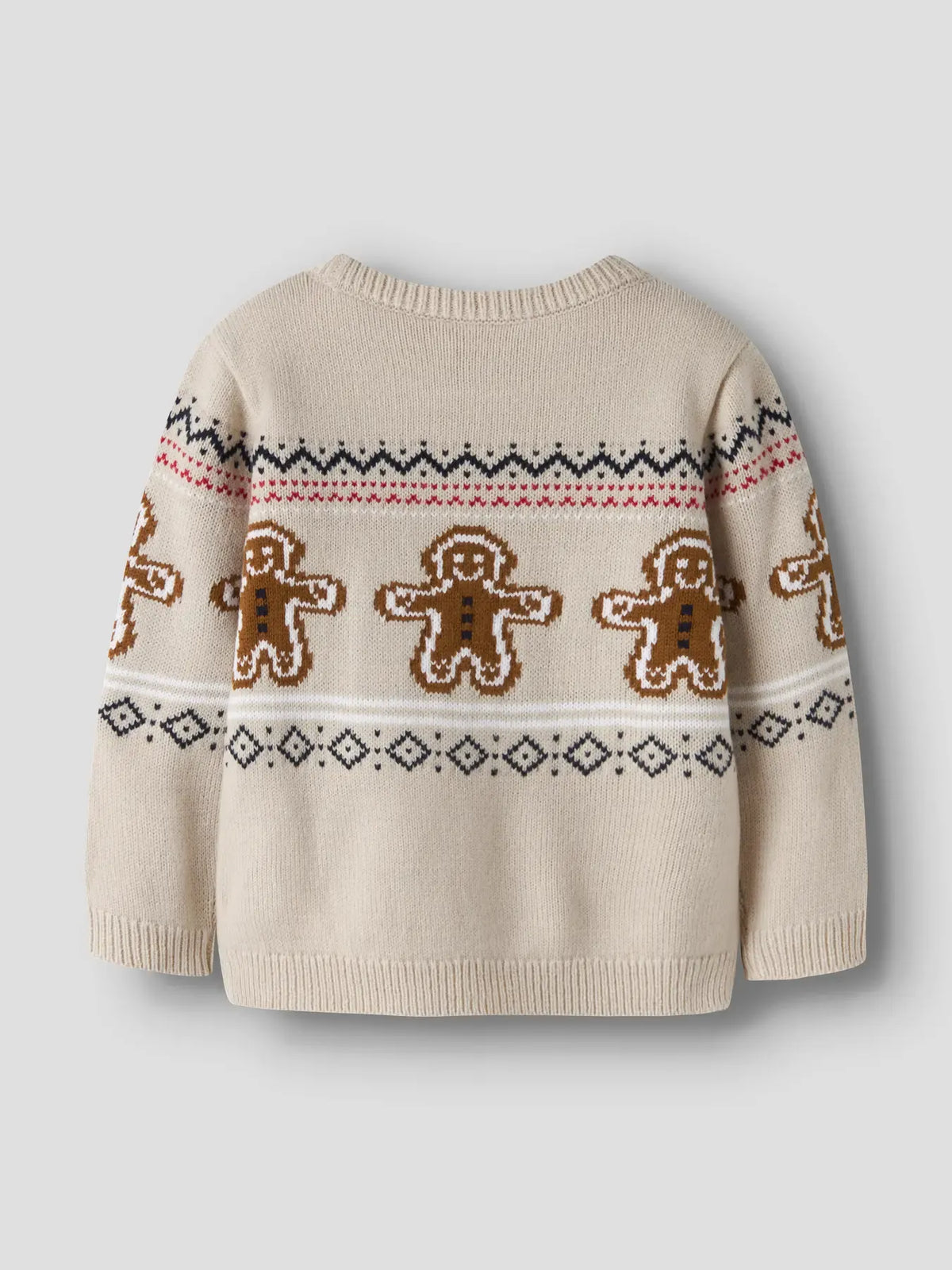 Maglione Natalizio Beige Con Omini Pan Di Zenzero