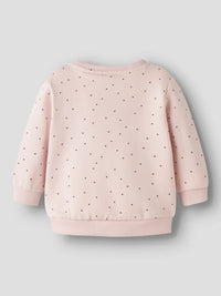 Felpa Da Neonata Con Pois E Patch Fiore Rosa