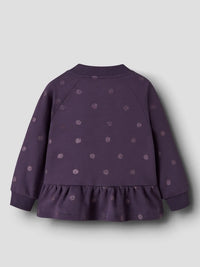 Felpa Viola Scuro A Pois Bimba
