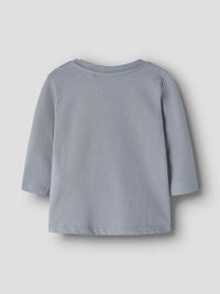 Maglia Manica Lunga Grigio Azzurato Con Animali Del Bosco