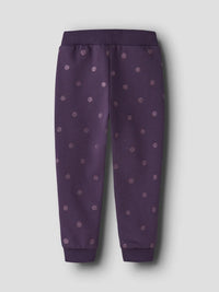 Pantaloni Viola Scuro A Pois Glitter Bimba