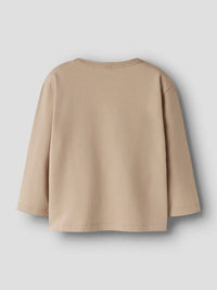 Maglia Manica Lunga Beige Con Gru E Cantiere