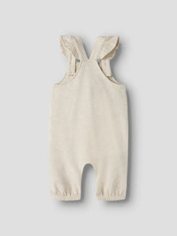 Salopette In Felpa Con Volant Beige Chiaro