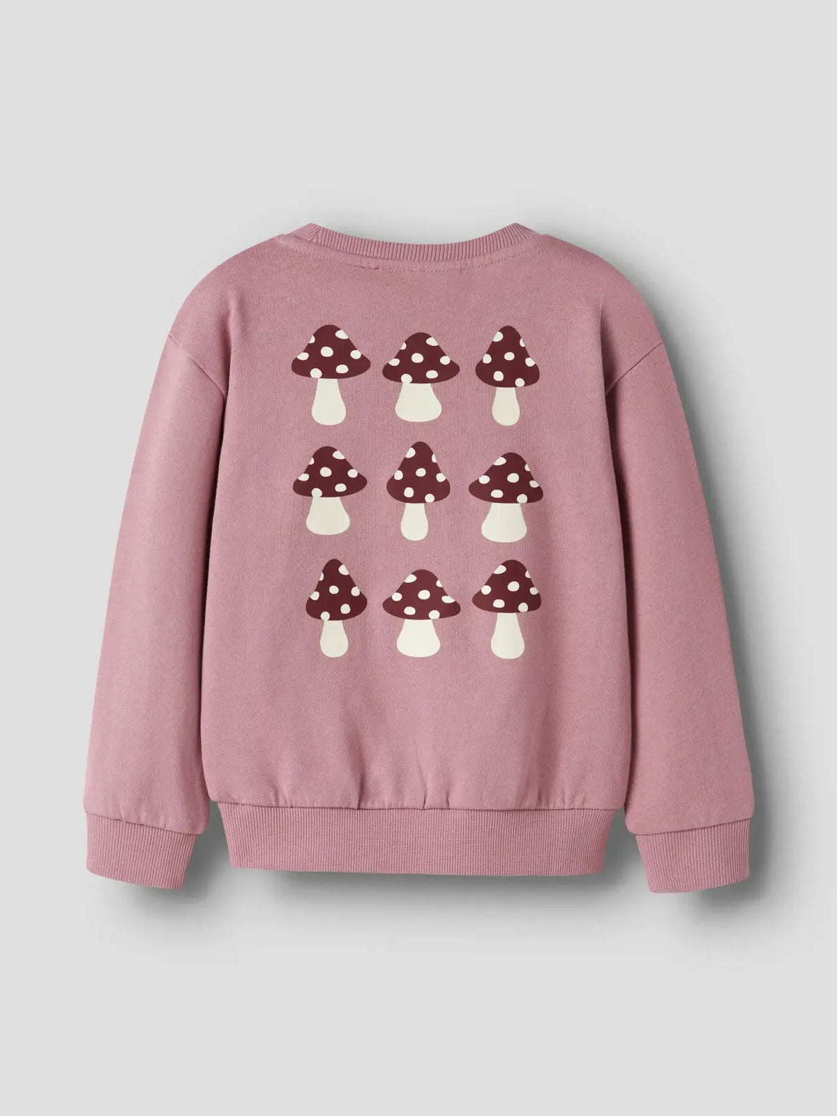 Felpa Girocollo Rosa Con Stampa Funghi