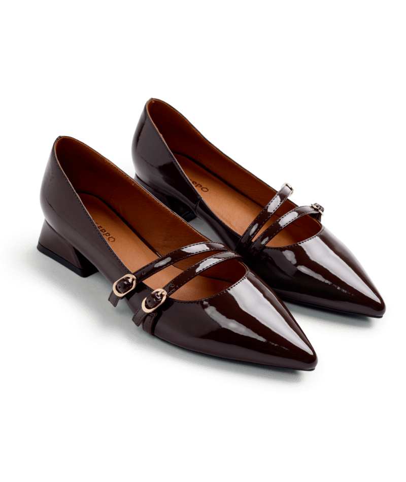 Scarpe Donna Decollete Slingback Marrone
