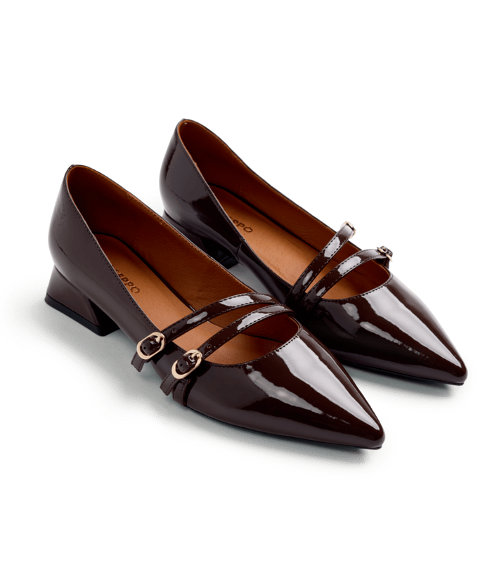Scarpe Donna Decollete Slingback Marrone