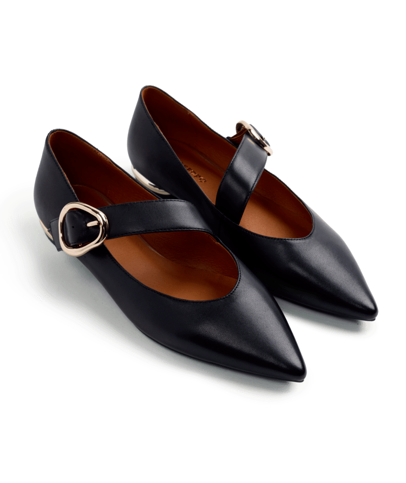 Scarpa Donna Mary Jane Color Nero Con Cinturino