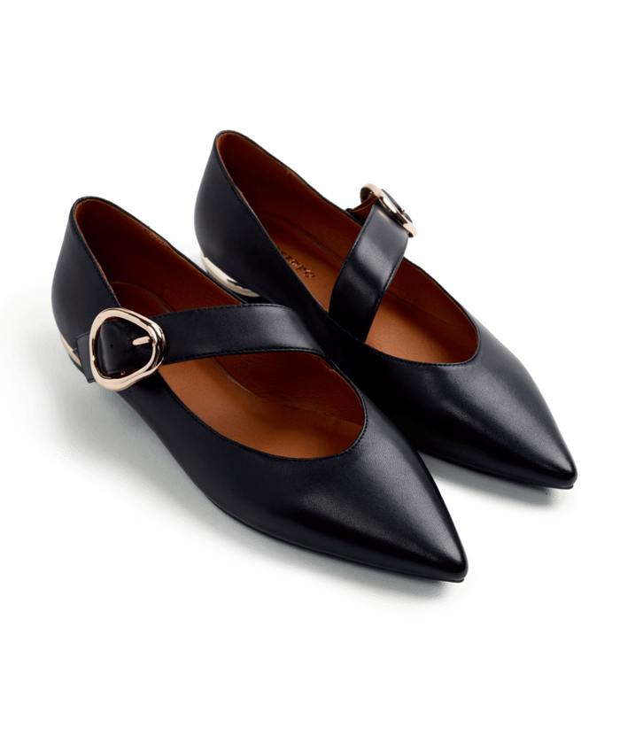 Scarpa Donna Mary Jane Color Nero Con Cinturino