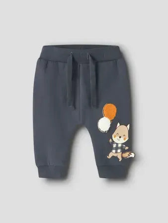 Pantalone Grigio Scuro Con Scoiattolo E Palloncini