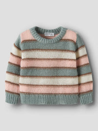 Maglione In Maglia Da Bambina A Righe Multicolor Verde S