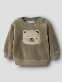 Felpa Soffice Peluche Marrone Con Orsetto