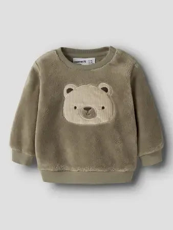 Felpa Soffice Peluche Marrone Con Orsetto