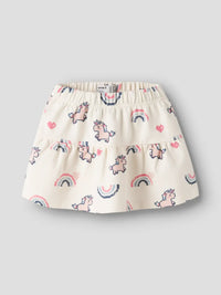 Gonna A Balze Bianca Da Bambina Con Unicorni
